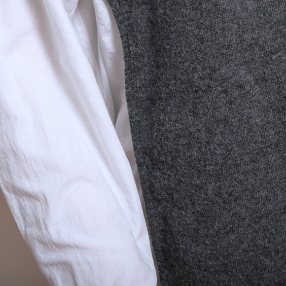 Zara 2 in 1 Crew Neck Cotton Sweater Shirt Gray Women Size M - Picture 6 of 9